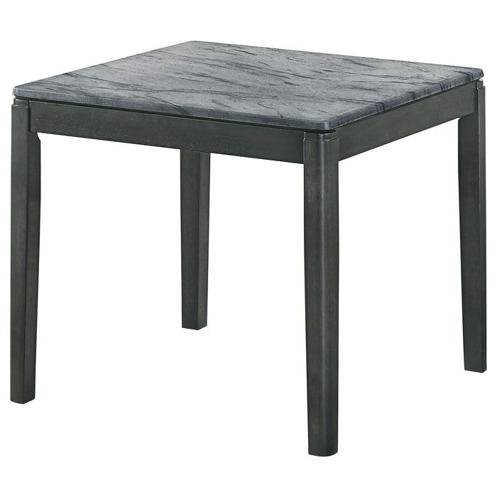 Mozzi Square Faux Marble Side End Table Grey and Black