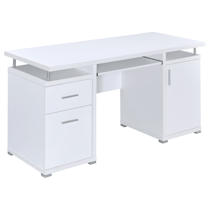 Tracy 55-inch 2-drawer Office Computer Desk White