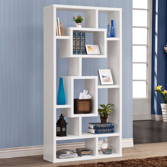 Howie 71-inch 8-shelf Bookshelf White