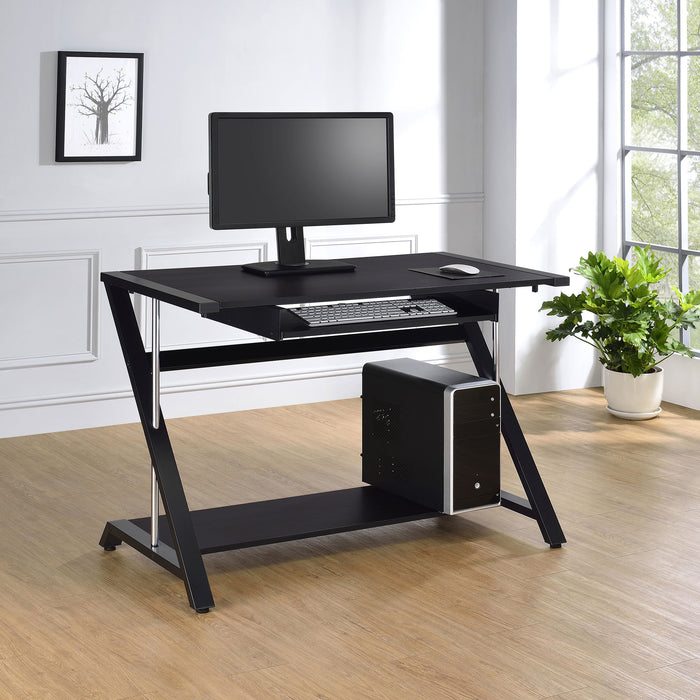 Mallet 42-inch Office Computer Desk with Keyboard Tray Black