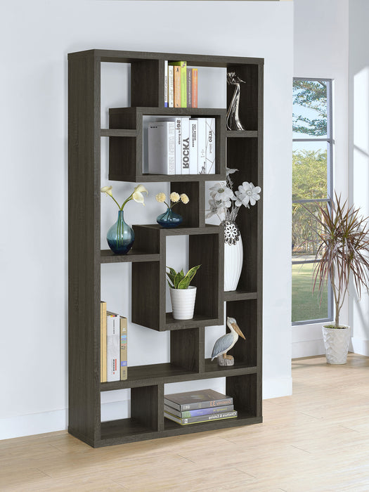 Howie 71-inch 8-shelf Bookshelf Weathered Grey