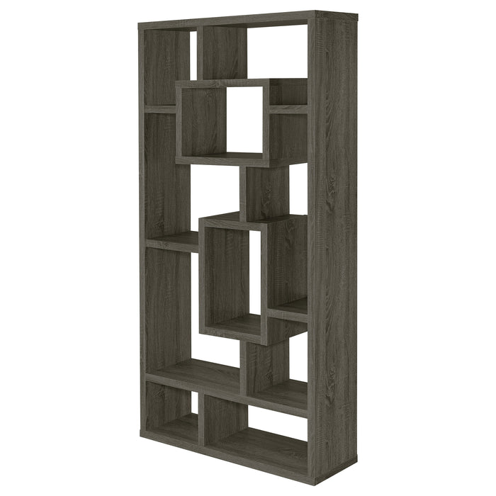 Howie 71-inch 8-shelf Bookshelf Weathered Grey