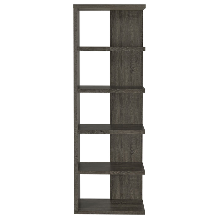 Harrison 71-inch 5-shelf Bookshelf Weathered Grey