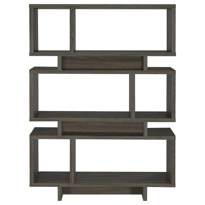 Reid 66-inch 4-shelf Bookshelf Weathered Grey