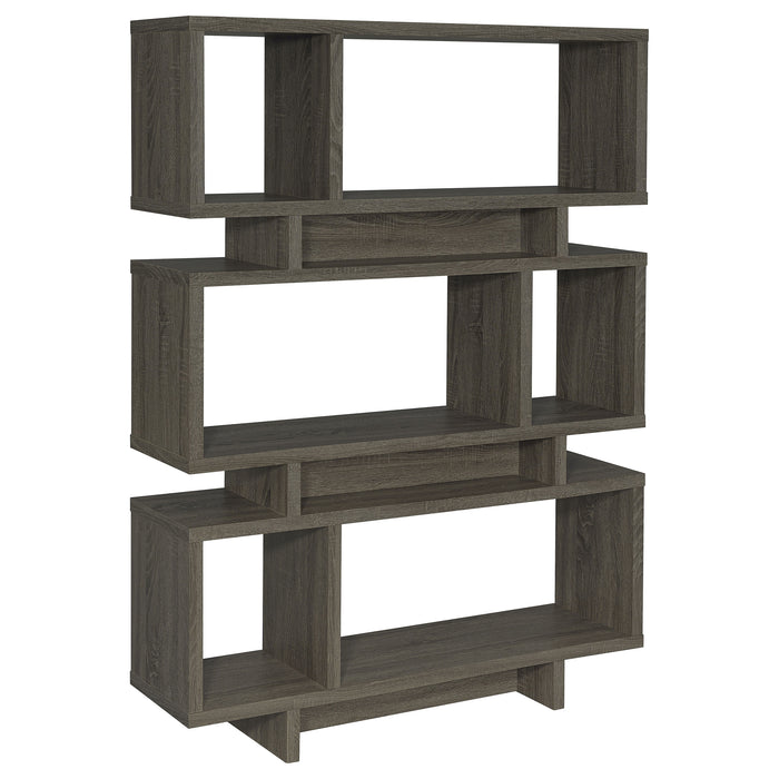 Reid 66-inch 4-shelf Bookshelf Weathered Grey