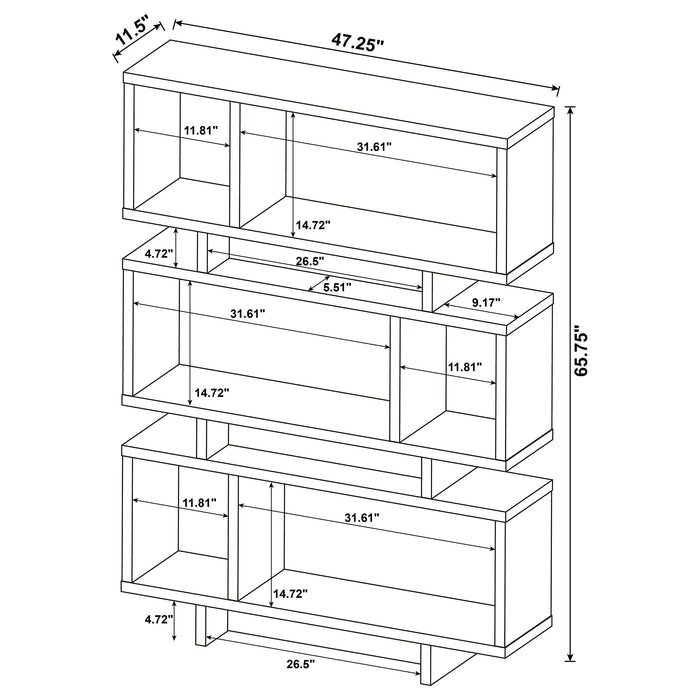 Reid 66-inch 4-shelf Bookshelf Weathered Grey