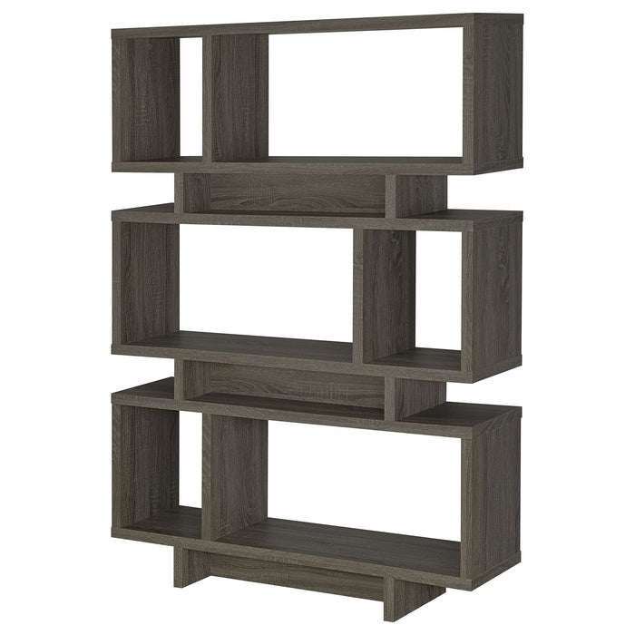 Reid 66-inch 4-shelf Bookshelf Weathered Grey