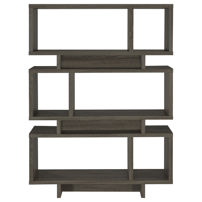 Reid 66-inch 4-shelf Bookshelf Weathered Grey