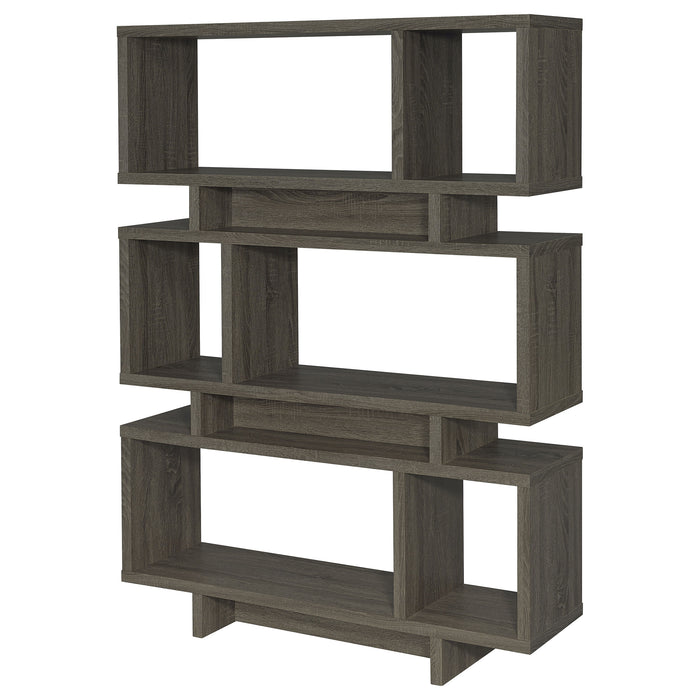 Reid 66-inch 4-shelf Bookshelf Weathered Grey