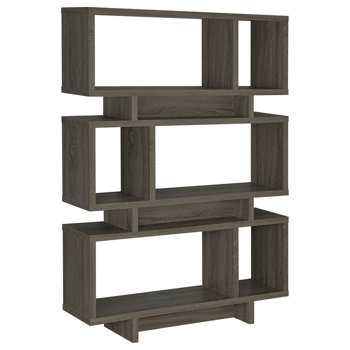 Reid 66-inch 4-shelf Bookshelf Weathered Grey