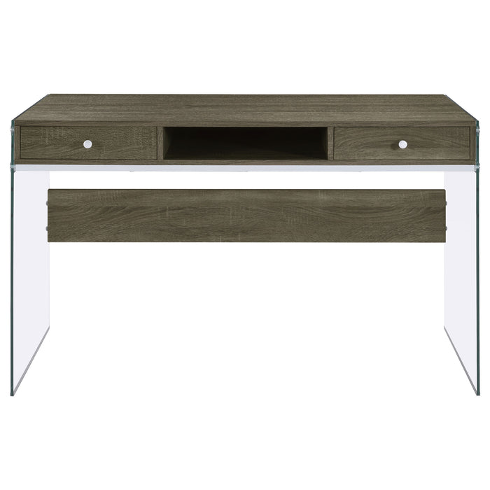 Dobrev 48-inch 2-drawer Writing Desk Weathered Grey