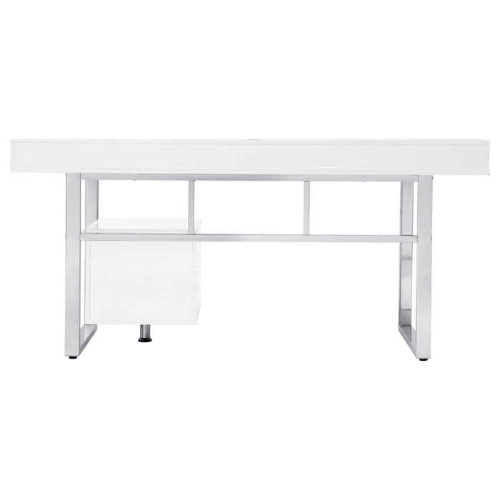 Whitman 65-inch 4-drawer Computer Desk White High Gloss