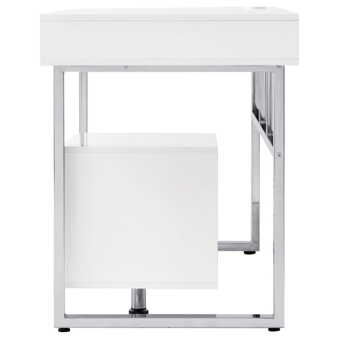 Whitman 65-inch 4-drawer Computer Desk White High Gloss