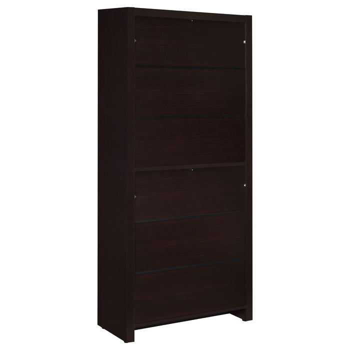 Skylar 71-inch 5-shelf Bookcase with Drawer Cappuccino