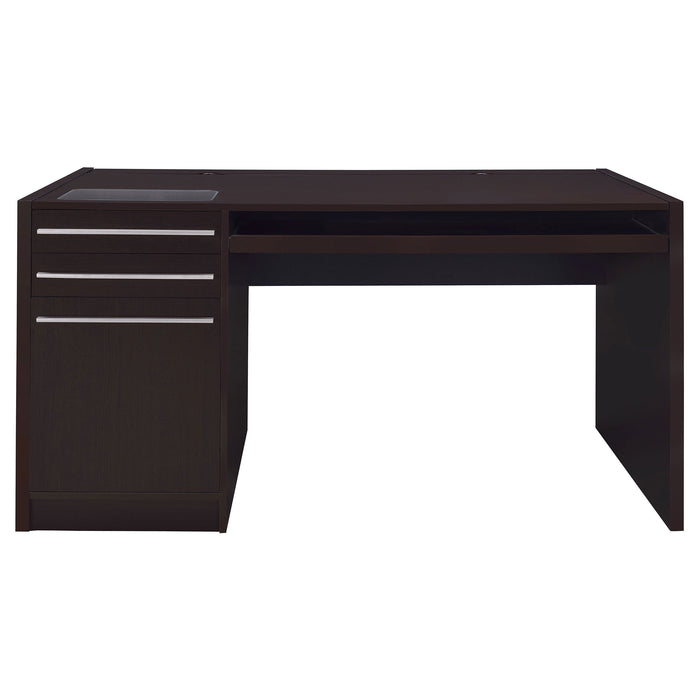 Halston 60-inch 3-drawer Office Computer Desk Cappuccino