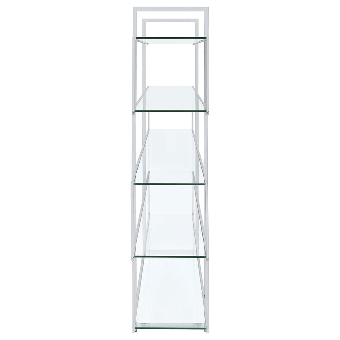 Elmer 63-inch 5-shelf Bookshelf Clear and Chrome