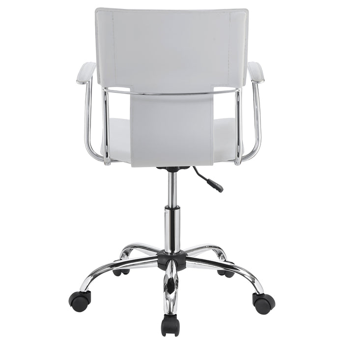 Himari Faux Leather Adjustable Office Desk Chair White