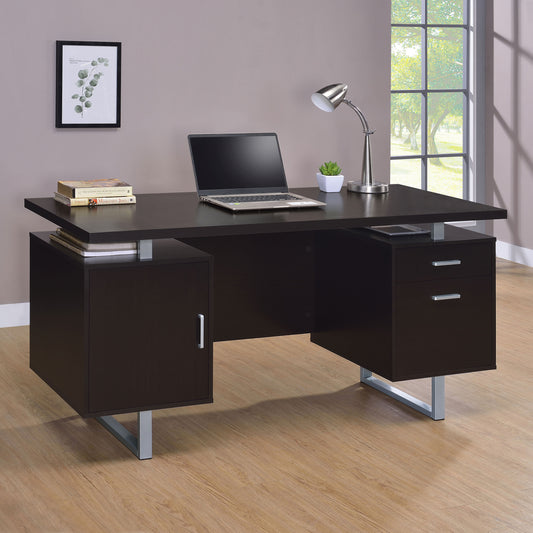 Lawtey 60-inch 2-drawer Office Computer Desk Cappuccino