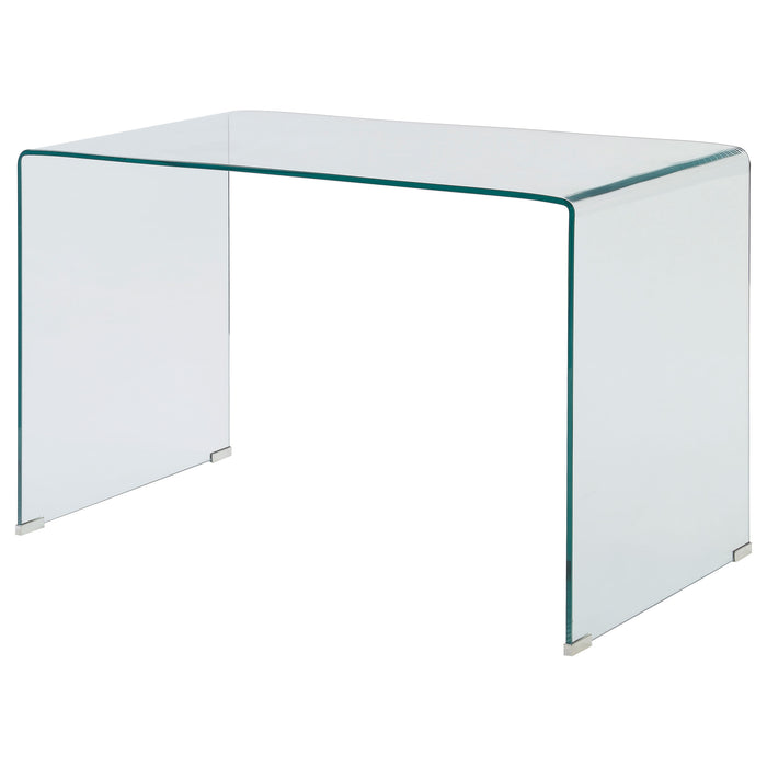 Ripley 47-inch Tempered Bent Glass Writing Desk Clear