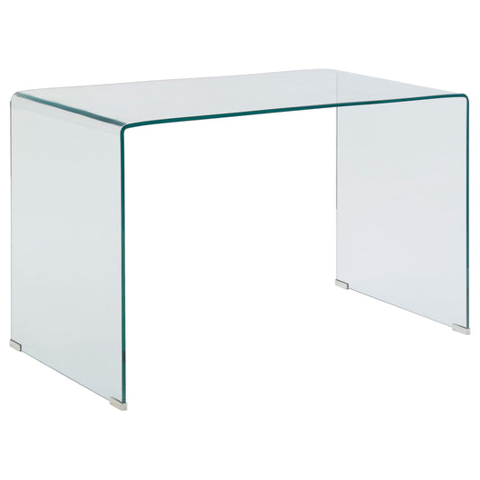 Ripley 47-inch Tempered Bent Glass Writing Desk Clear