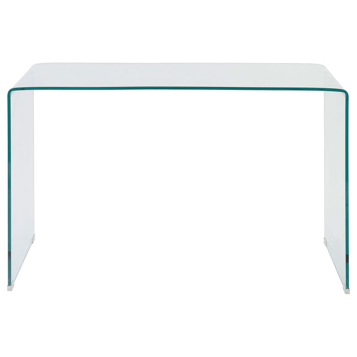 Ripley 47-inch Tempered Bent Glass Writing Desk Clear