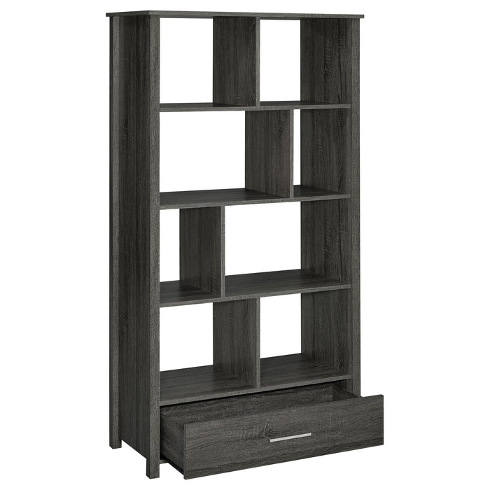 Dylan 68-inch 4-shelf Storage Bookshelf Weathered Grey