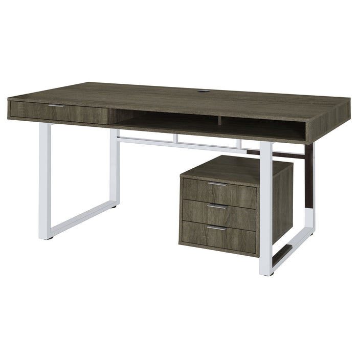 Whitman 65-inch 4-drawer Computer Desk Weathered Grey