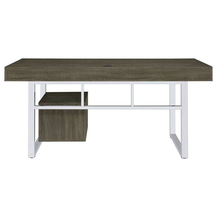 Whitman 65-inch 4-drawer Computer Desk Weathered Grey