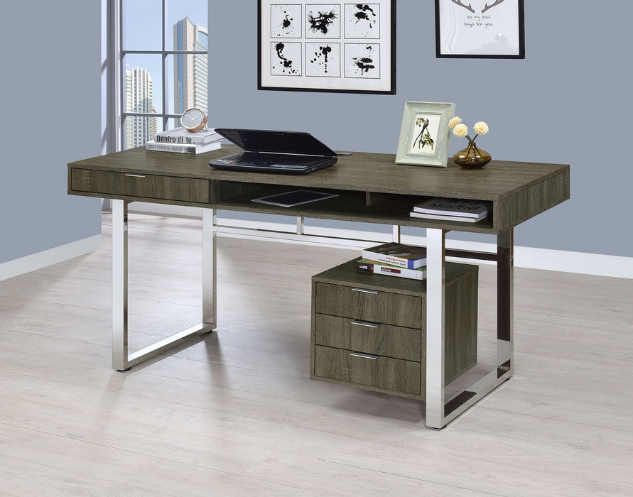 Whitman 65-inch 4-drawer Computer Desk Weathered Grey