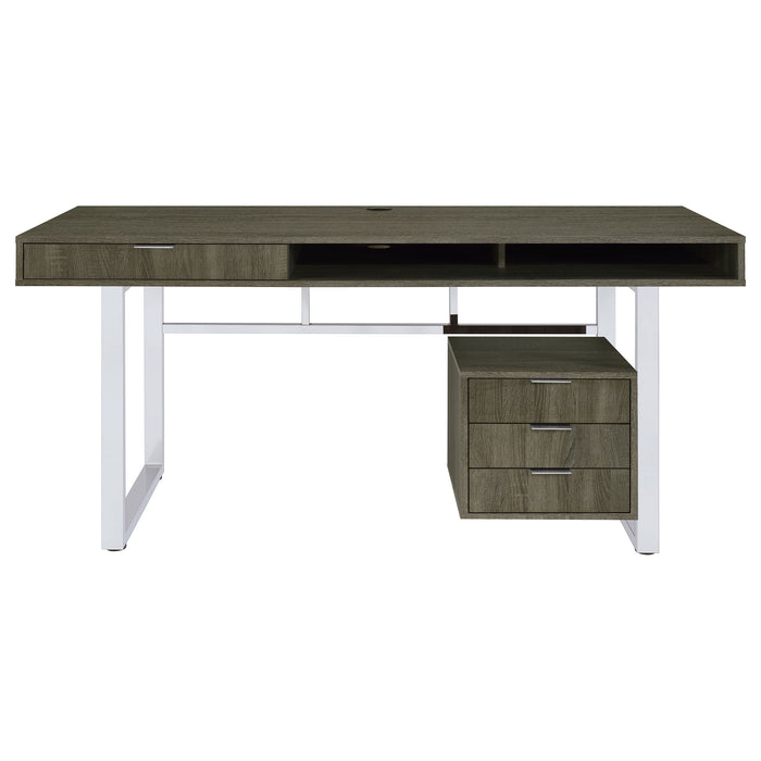 Whitman 65-inch 4-drawer Computer Desk Weathered Grey