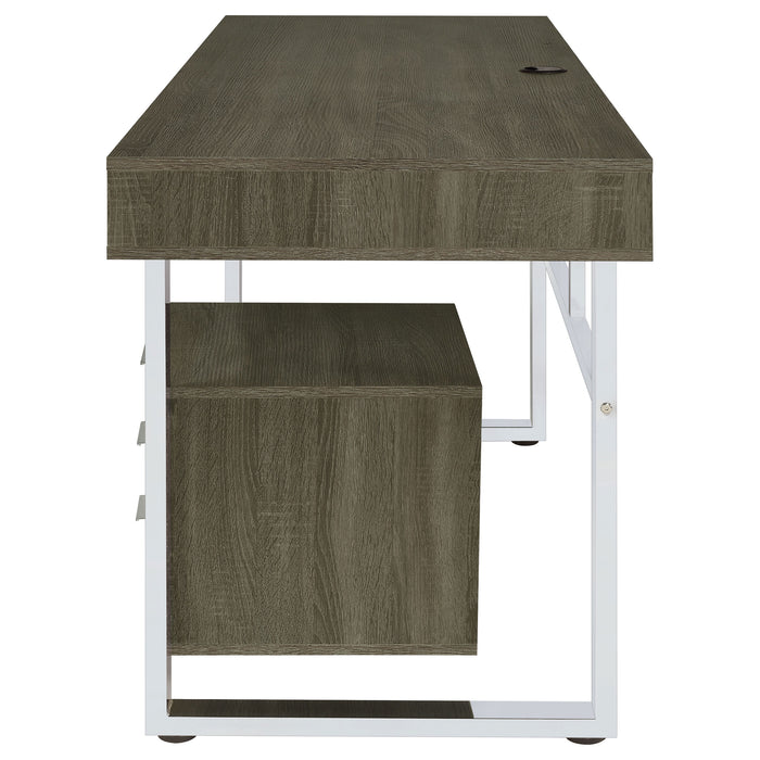 Whitman 65-inch 4-drawer Computer Desk Weathered Grey