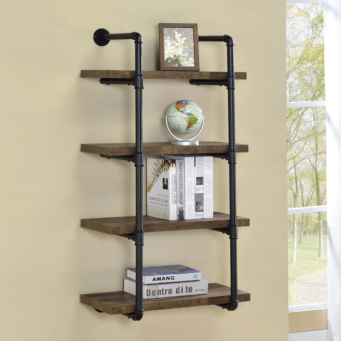 Elmcrest 24-inch 4-shelf Wall Bookshelf Rustic Oak