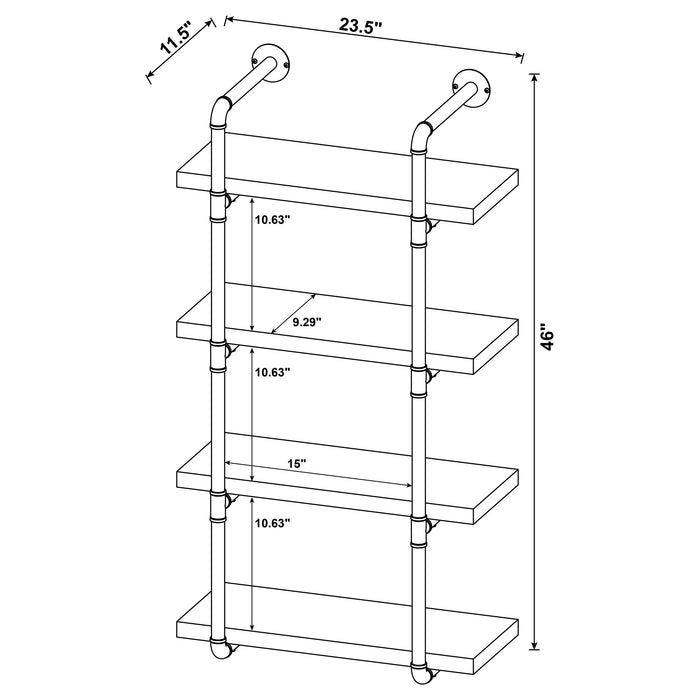 Elmcrest 24-inch 4-shelf Wall Bookshelf Rustic Oak