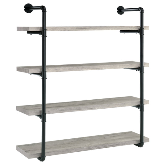 Elmcrest 39-inch 4-shelf Wall Bookshelf Grey Driftwood