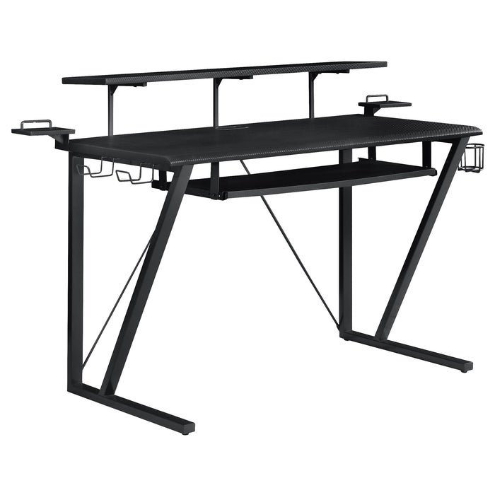 Wedalia 60-inch Computer Gaming Desk with Utility Hook Black