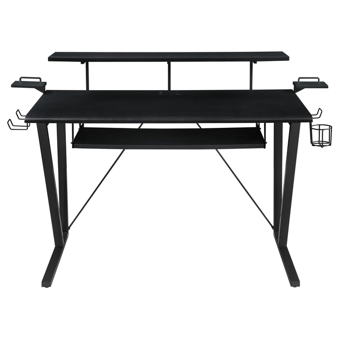 Wedalia 60-inch Computer Gaming Desk with Utility Hook Black