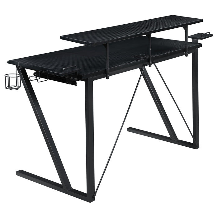 Wedalia 60-inch Computer Gaming Desk with Utility Hook Black