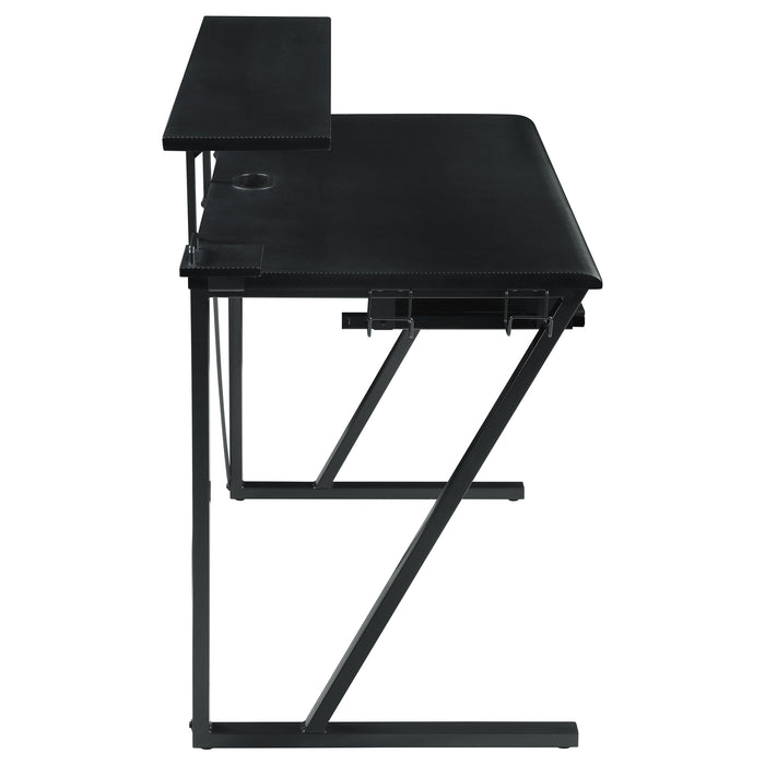 Wedalia 60-inch Computer Gaming Desk with Utility Hook Black