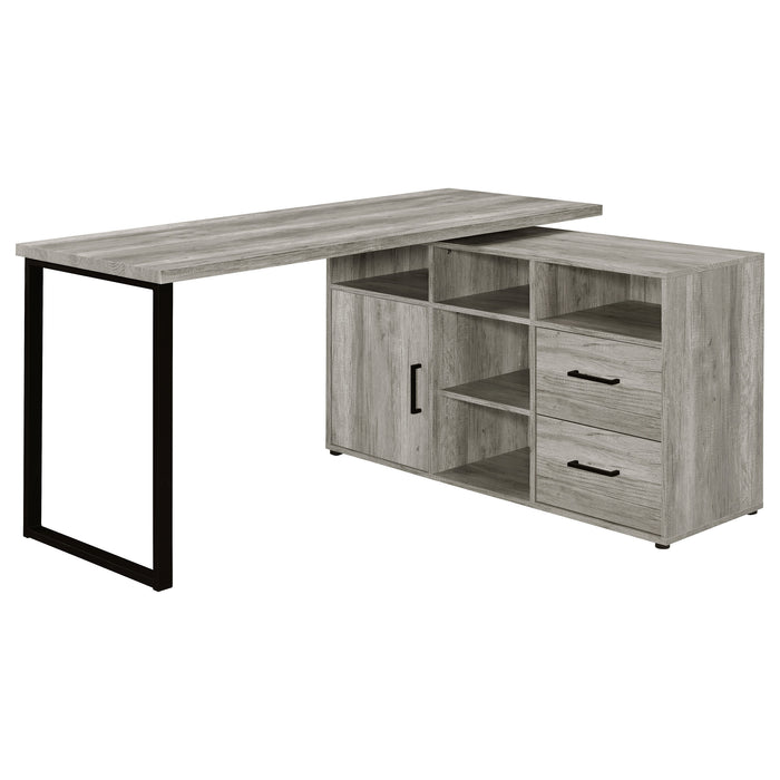 Hertford 59-inch L-Shape Computer Desk Grey Driftwood