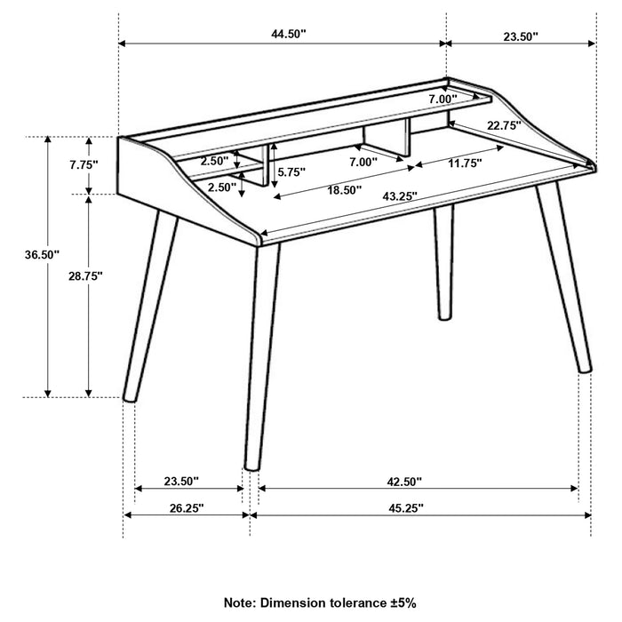 Percy 45-inch 4-compartment Writing Desk White