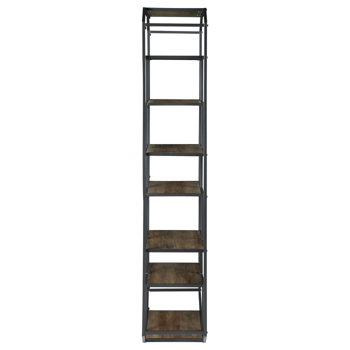 Leland 72-inch 6-shelf Bookshelf Rustic Brown