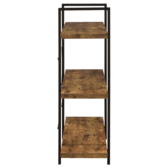 Cole 40-inch 3-shelf Bookshelf Rustic Nutmeg and Black