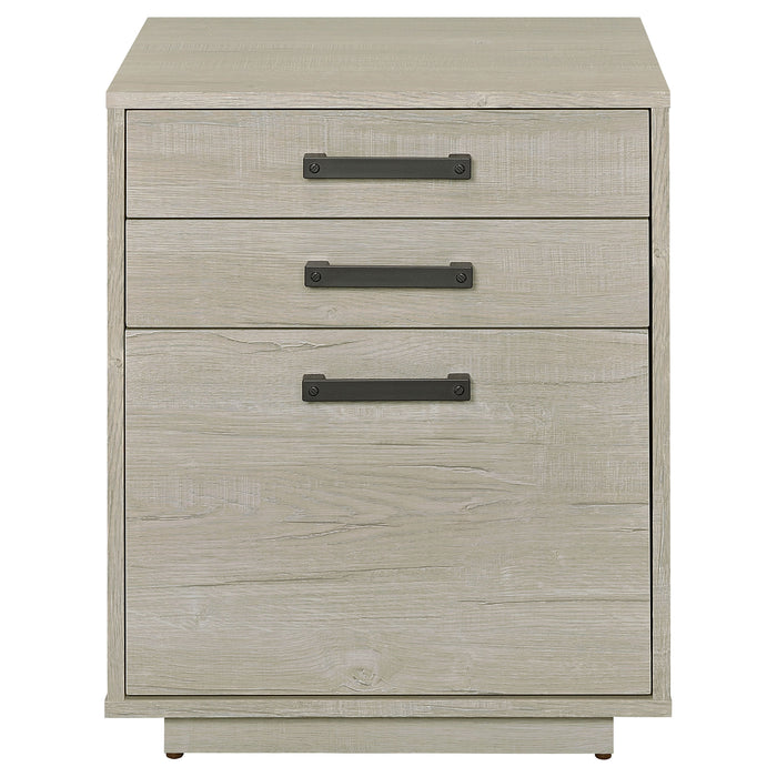 Loomis 3-drawer Home Office File Cabinet Whitewashed Grey