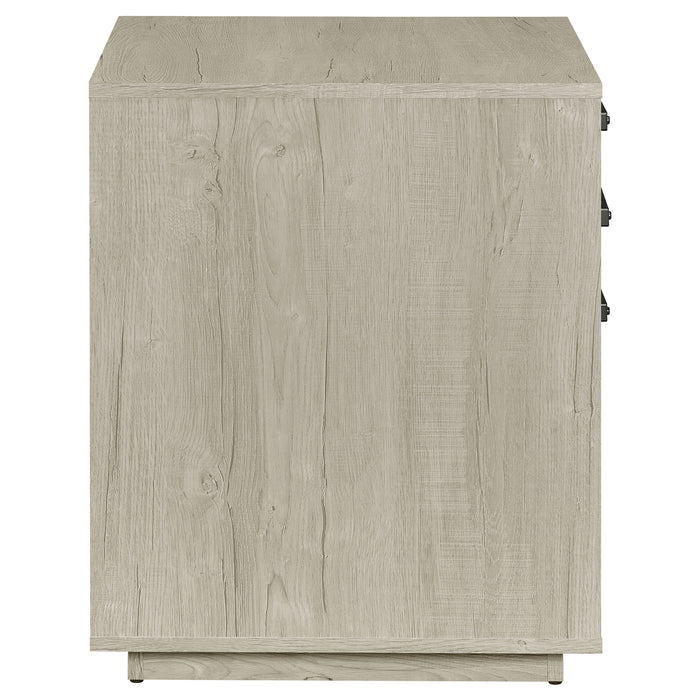 Loomis 3-drawer Home Office File Cabinet Whitewashed Grey