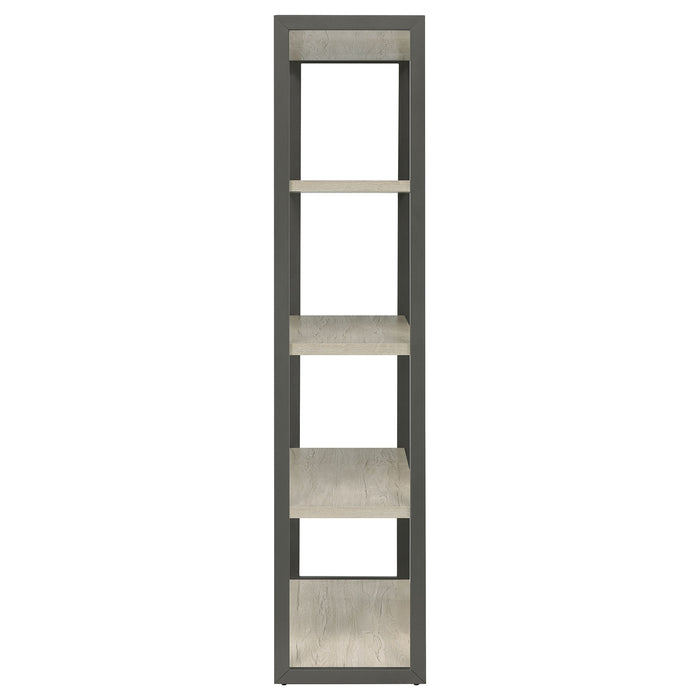 Loomis 72-inch 4-shelf Bookshelf Whitewashed Grey