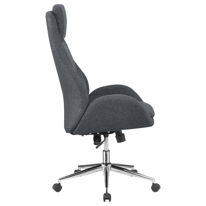 Cruz Upholstered Adjustable Home Office Desk Chair Grey