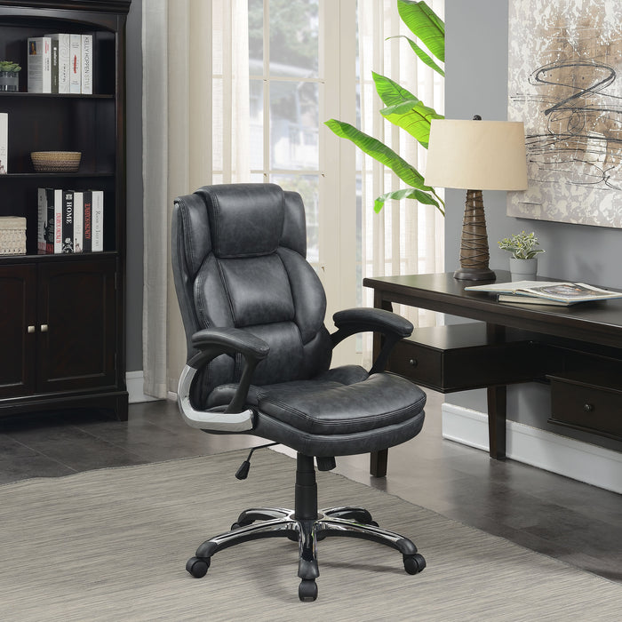 Nerris Upholstered Adjustable Home Office Desk Chair Grey