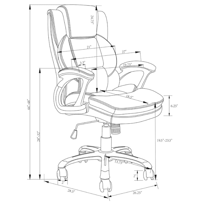 Nerris Upholstered Adjustable Home Office Desk Chair Brown