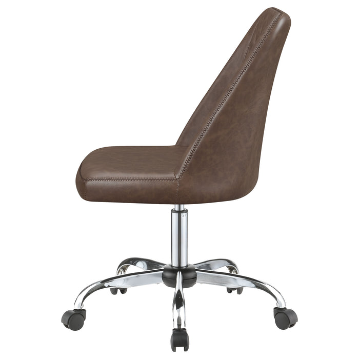 Althea Upholstered Adjustable Home Office Desk Chair Brown