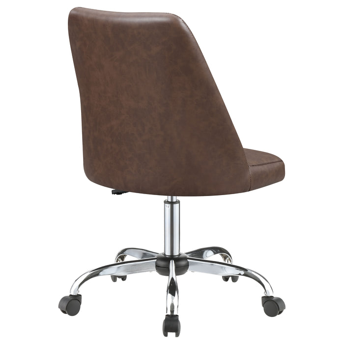 Althea Upholstered Adjustable Home Office Desk Chair Brown